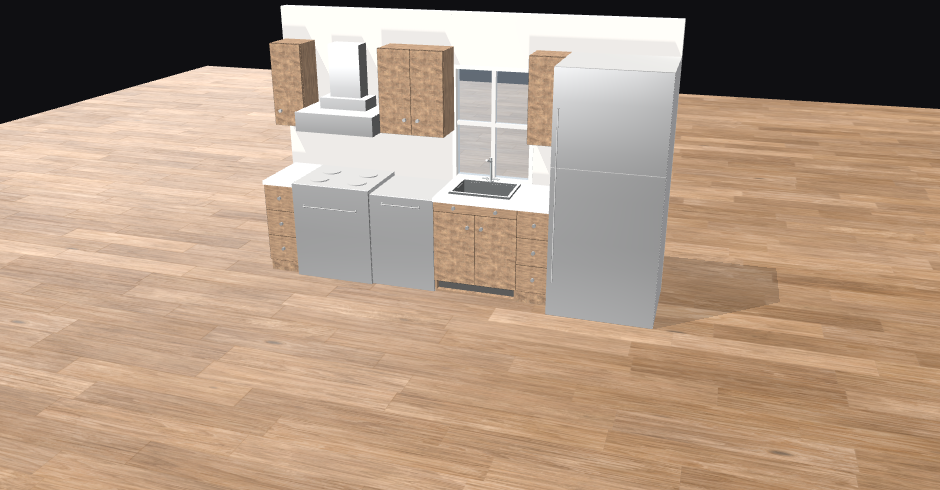 KitchenCNC Single-wall kitchen render