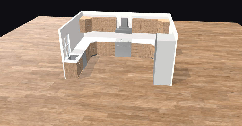 KitchenCNC U-shape kitchen render